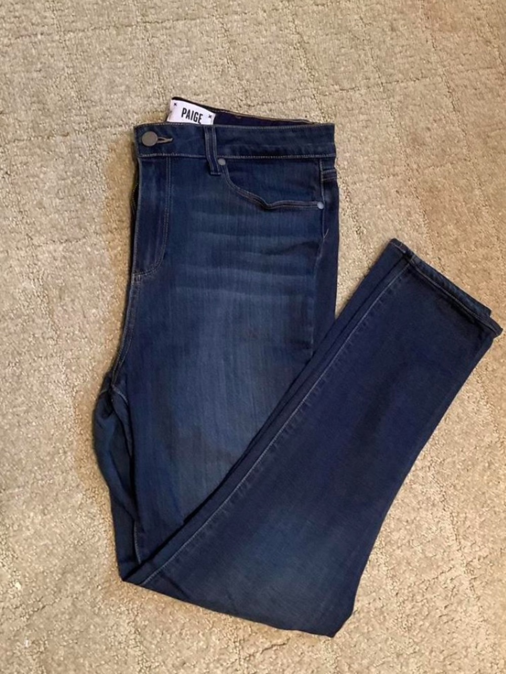 PAIGE Skinny Jeans in Dark Blue Wash